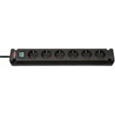 Удлинитель Brennenstuhl Bremounta H05VV-F 3G1.5 с заземлением 6 гн. черный 3 м 1150650316