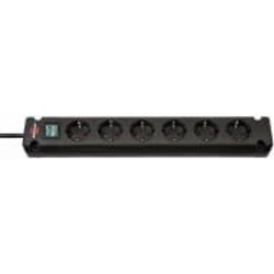 Удлинитель Brennenstuhl Bremounta H05VV-F 3G1.5 с заземлением 6 гн. черный 3 м 1150650316