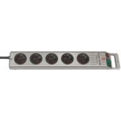 Удлинитель Brennenstuhl Super-Solid-Line H05VV-F 3G1.5 silver с заземлением 5 гн. серебристый 2,5 м 1153340115