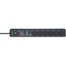 Фильтр-удлинитель Brennenstuhl Secure-Tec H05VV-F 3G1.5 с заземлением 6 гн. черный 3 м 1159540376