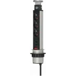 Удлинитель Brennenstuhl Power Tower с USB с заземлением 3 гн. серебристо-черный 2 м 1396200013
