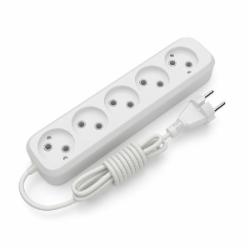 Удлинитель Electrum без заземления 5 гн. белый 2 м C-ES-1796