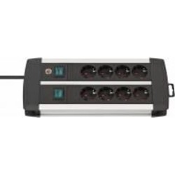 Удлинитель бытовой Brennenstuhl Premium Alu-Line с заземлением 8 гн. черный 3 м 1391000908