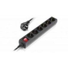 Фильтр-удлинитель Real-el RS-6 Protect M с заземлением 6 гн. черный 5 м