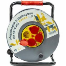 Удлинитель на катушке PowerPlant JY-20022/50 без заземления 4 гн. черный 50 м EX610549