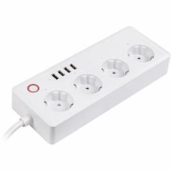 Сетевой фильтр Tuya Smart с заземлением 4 гн. white 1,8 м HS082383