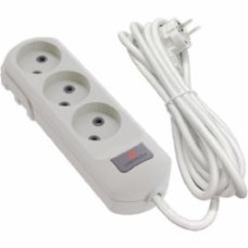 Адаптер-переходник Neomax без заземления 3 гн. белый 2 м NX502302