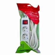 Удлинитель Euroelectric із заземленням 3 гн. белый 2 м EE-103-2M(simple)