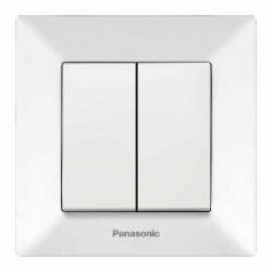 Выключатель двухклавишный двухклавишный Panasonic Arkedia Slim белый 480100189