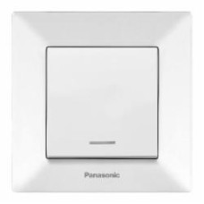 Выключатель одноклавишный одноклавишный Panasonic Arkedia Slim с подсветкой белый 480100192