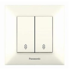 Выключатель двухклавишный проходной двухклавишный Panasonic Arkedia Slim кремовый 480100197 Выключатель двухклавишный проходной двухклавишный Panasonic Arkedia Slim кремовый 480100197