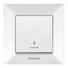 Выключатель одноклавишный проходной проходной одноклавишный Panasonic Arkedia Slim с подсветкой белый 480100198