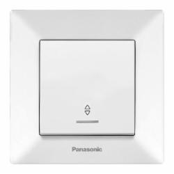 Выключатель одноклавишный проходной проходной одноклавишный Panasonic Arkedia Slim с подсветкой белый 480100198