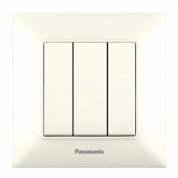 Выключатель трехклавишный трехклавишный Panasonic Arkedia Slim кремовый 480100199