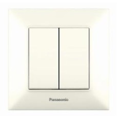Выключатель двухклавишный двухклавишный Panasonic Arkedia Slim импульсный кремовый 480100207