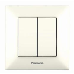 Выключатель двухклавишный двухклавишный Panasonic Arkedia Slim импульсный кремовый 480100207