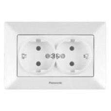 Розетка двойная с заземлением Panasonic Arkedia Slim белый 480200222