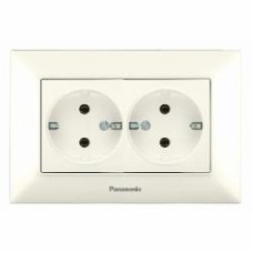 Розетка двойная с заземлением Panasonic Arkedia Slim IP20 кремовый 480200226