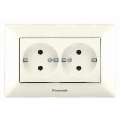 Розетка двойная с заземлением Panasonic Arkedia Slim IP20 кремовый 480200226
