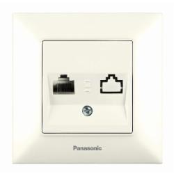 Розетка компьютерная Panasonic Arkedia Slim RJ45 CAT5e кремовый 480200230