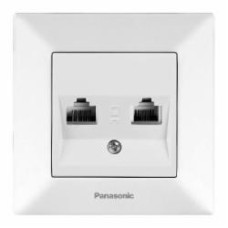 Розетка компьютерная двойная Panasonic Arkedia Slim RJ45 CAT6e белый 480200243 Розетка компьютерная двойная Panasonic Arkedia Slim RJ45 CAT6e белый 480200243