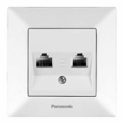 Розетка компьютерная двойная Panasonic Arkedia Slim RJ45 CAT6e белый 480200243