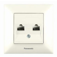Розетка компьютерная двойная Panasonic Arkedia Slim RJ45 CAT6e кремовый 480200244