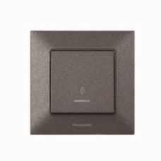 Выключатель проходной одноклавишный Panasonic Arkedia Slim с подсветкой дымчатый 480100219
