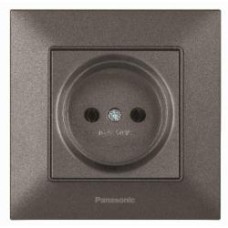 Розетка без заземления Panasonic Arkedia Slim без шторок без крышки дымчатый 480200248