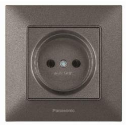Розетка без заземления Panasonic Arkedia Slim без шторок без крышки дымчатый 480200248