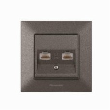Розетка TV+RJ45 двойная Panasonic Arkedia Slim RJ45 CAT5e дымчатый 480200254 Розетка TV+RJ45 двойная Panasonic Arkedia Slim RJ45 CAT5e дымчатый 480200254