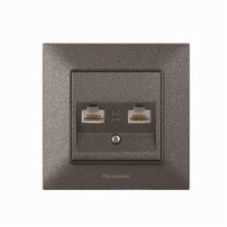 Розетка TV+RJ45 двойная Panasonic Arkedia Slim RJ45 CAT5e дымчатый 480200254 Розетка TV+RJ45 двойная Panasonic Arkedia Slim RJ45 CAT5e дымчатый 480200254