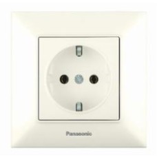 Розетка с заземлением Panasonic Arkedia Slim без шторок без крышки крем 480200282