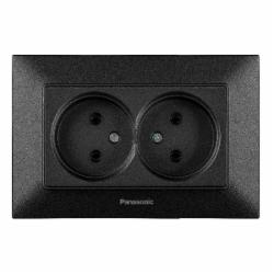 Розетка двойная бытовая без заземления Panasonic Arkedia Slim IP22 480200275