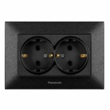 Розетка двойная бытовая с заземлением Panasonic Arkedia Slim IP22 480200276