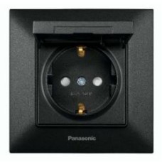 Розетка с крышкой с заземлением Panasonic Arkedia Slim IP22 480200277