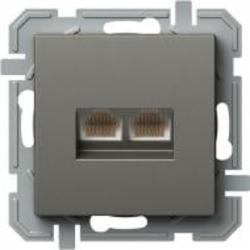 Розетка компьютерная двойная TEM Logiq PC RJ45 Cat 5e титан KQ39TIXO-U