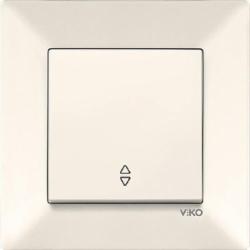 Выключатель проходной одноклавишный Viko Meridian без подсветки кремовый 90970204-WH