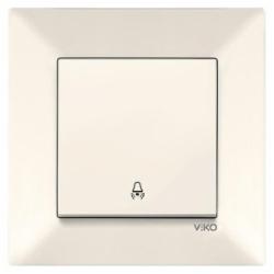 Кнопка звонка реверсивный одноклавишный Viko Meridian без подсветки кремовый 90970206-WH Кнопка звонка реверсивный одноклавишный Viko Meridian без подсветки кремовый 90970206-WH