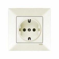 Розетка с заземлением Viko Meridian IP20 кремовый 90970208-WH