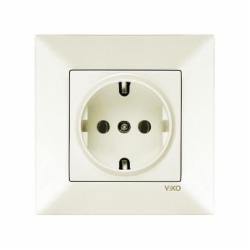 Розетка с заземлением Viko Meridian IP20 кремовый 90970208-WH