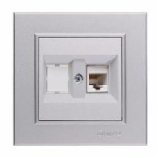 Розетка компьютерная Makel Karea IP20 серебро 56065035