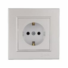 Розетка с заземлением Makel Karea IP20 жемчуг 56100028