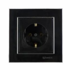 Розетка 1 с заземлением Makel Karea IP20 черный глянец 56111028