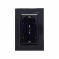 Розетка 2 с заземлением Makel Karea IP20 черный глянец 56111082 Розетка 2 с заземлением Makel Karea IP20 черный глянец 56111082
