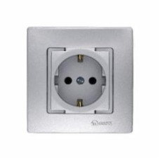 Розетка без заземления Makel Lillium Natural Kare IP20 серебро 32065022