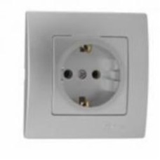 Розетка с заземлением Makel Lillium Natural Kare IP20 серебро 32065028 Розетка с заземлением Makel Lillium Natural Kare IP20 серебро 32065028