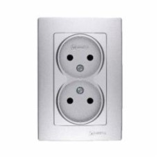 Розетка двойная без заземления Makel Lillium Natural Kare IP20 серебро 32065017 Розетка двойная без заземления Makel Lillium Natural Kare IP20 серебро 32065017
