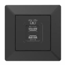 Механизм розетки USB 2 HausMark Alta черный