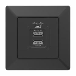 Механизм розетки USB 2 HausMark Alta черный